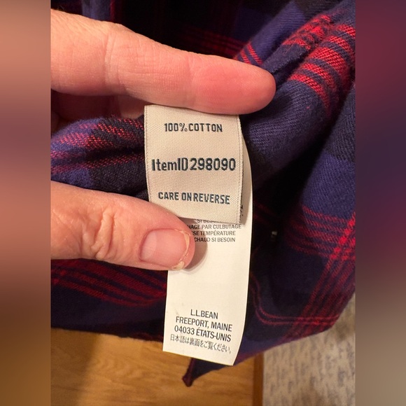 L.L. Bean Slightly Fitted Scotch Plaid Button Down Flannel Shirt Women NWOT LL - Picture 7 of 9